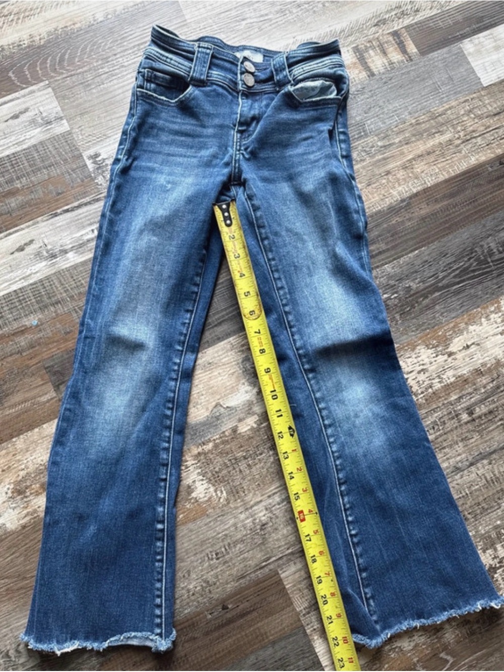 BKE Kids Blue Flare Jeans with Raw Hem